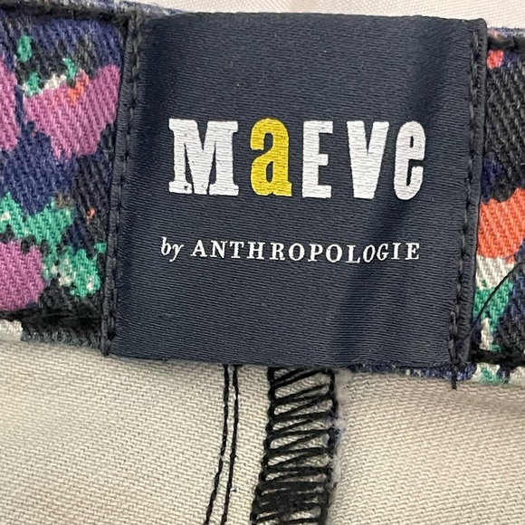 Meave By Anthropology Floral Motif Hi Waist Skinny Slit Jeans Size 26 - Picture 9 of 16